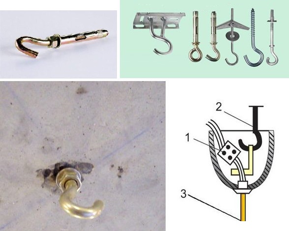 повесить люстру на крючок 